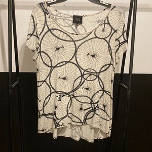 W5 White Wheel-Patterned T-Shirt